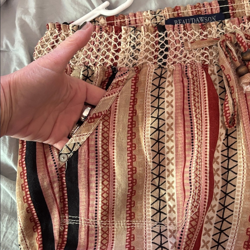Beau Dawson Boho Linen Blend Pants-wide legs - worn/washed once medium jr - Picture 12 of 12